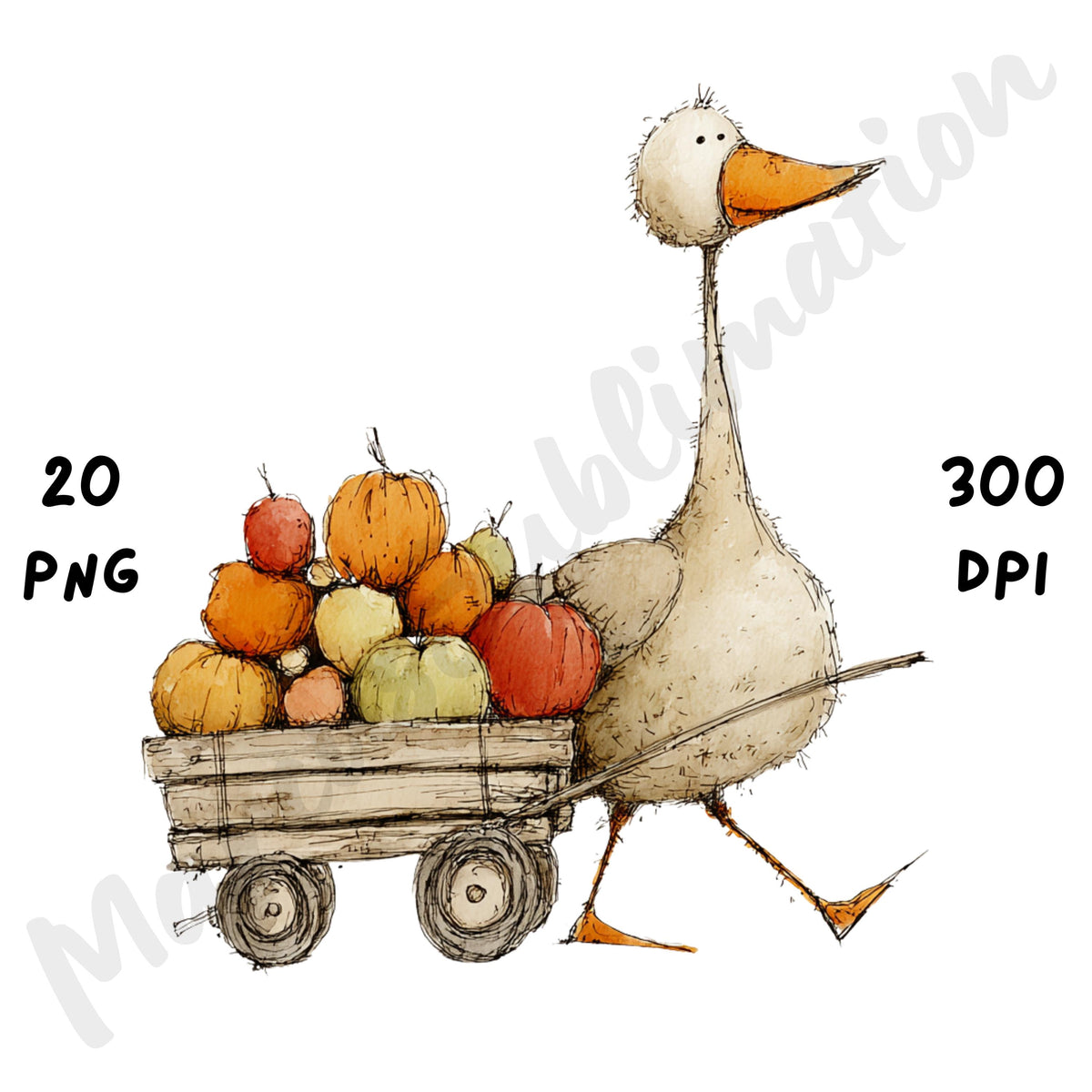 Fall Birds Whimsical Clipart Bundle