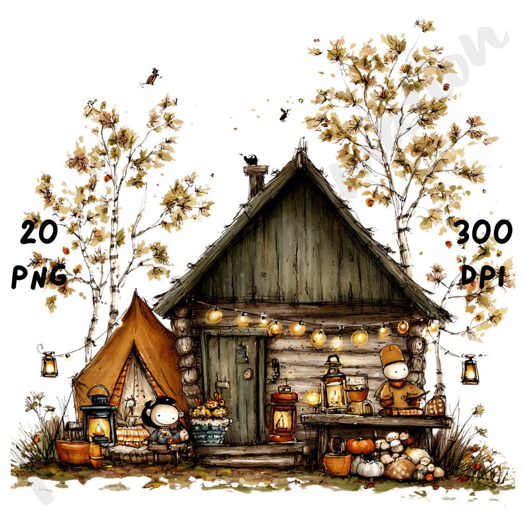 Fall Picnic Whimsical Clipart Bundle