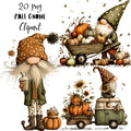 Fall Gnome Whimsical Clipart Bundle