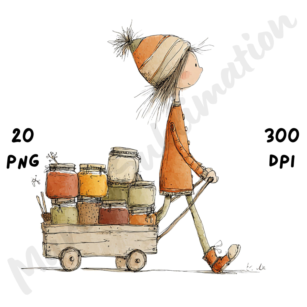 Fall Girl Whimsical Clipart Bundle