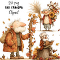 Fall Grandpa Whimsical Clipart Bundle