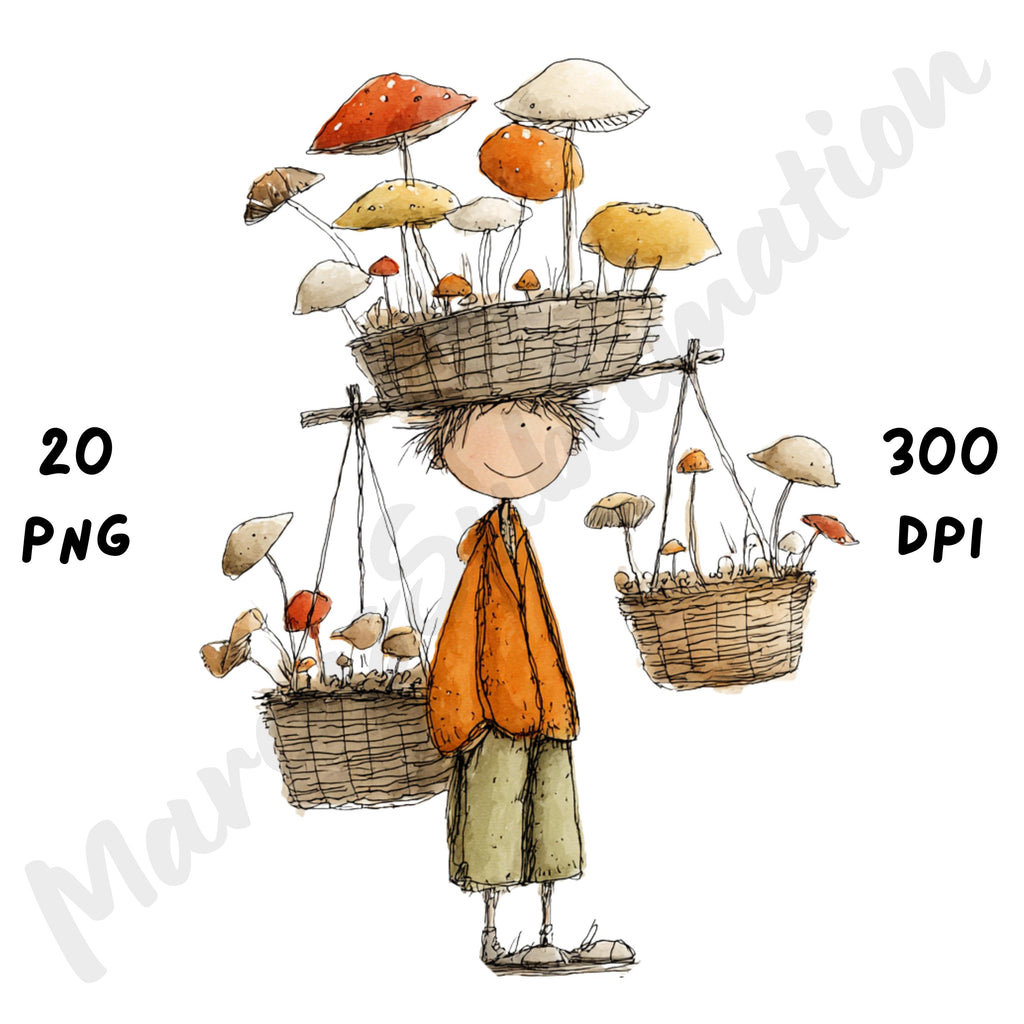 Fall Boy Whimsical Clipart Bundle