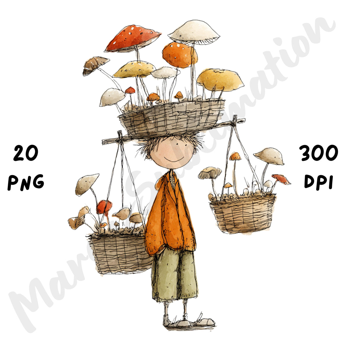 Fall Boy Whimsical Clipart Bundle