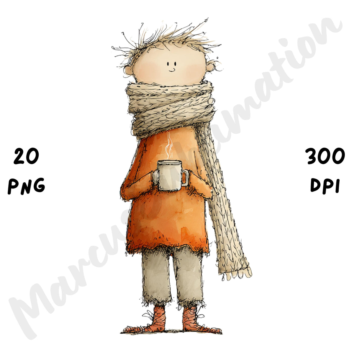 Fall Boy Whimsical Clipart Bundle