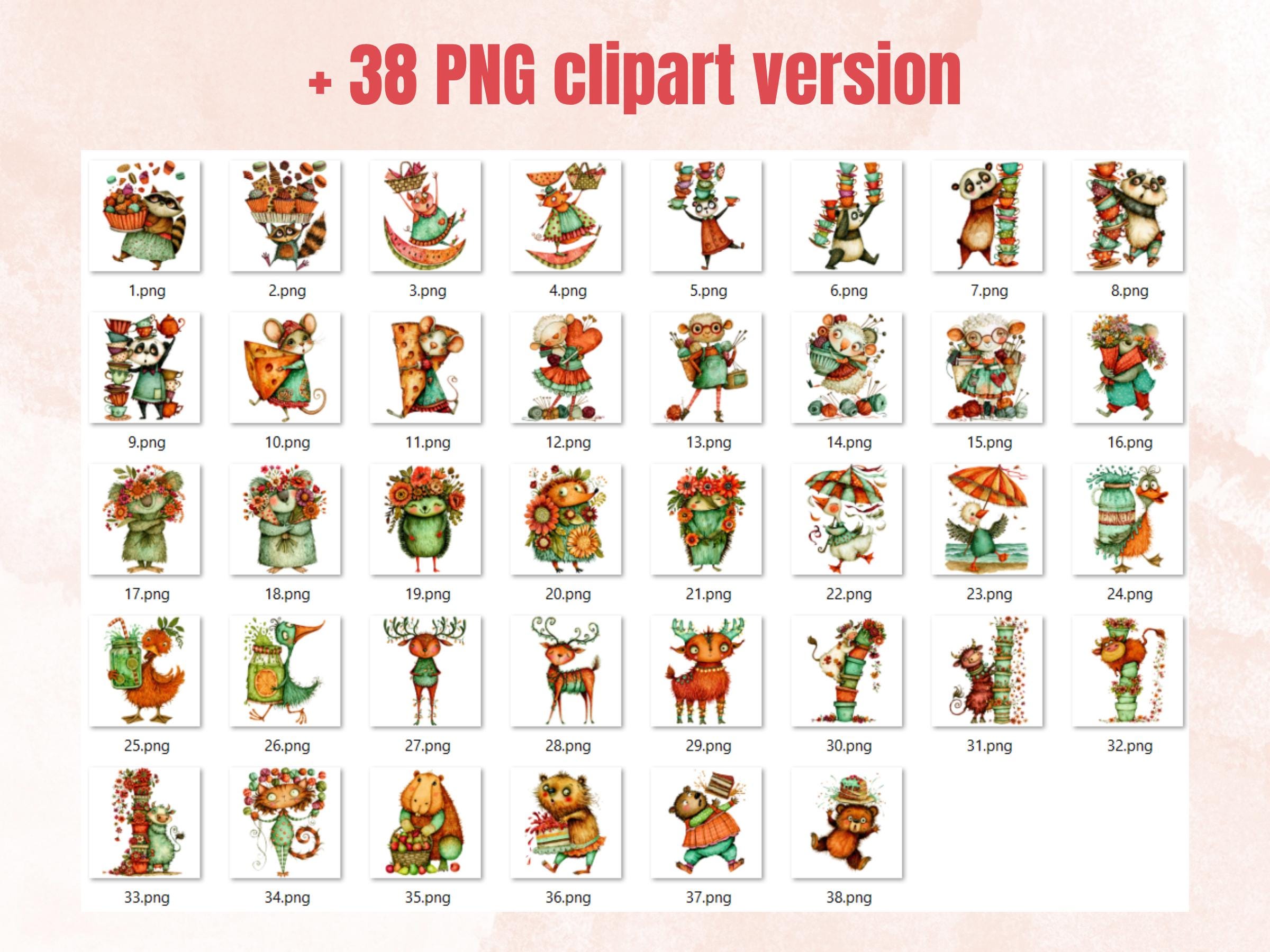Clumsy Cuties Fussy Cuts & Clipart, Printable Quirky Cut Outs, Funny Ephemera, Junk Journal Scrapbook Kit, Whimsical Paper Craft