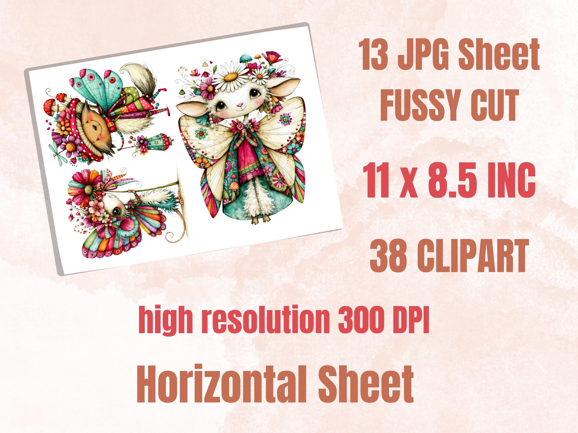 Fairy Animals Fussy Cuts & Clipart, Whimsical Fantasy Animal Cut Outs, Fairy Ephemera, Quirky Journal Scrapbook Kit, Magical Paper Craft
