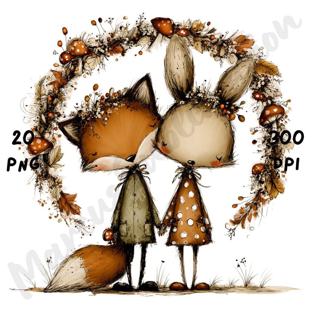Whimsical Fall Woodland Clipart