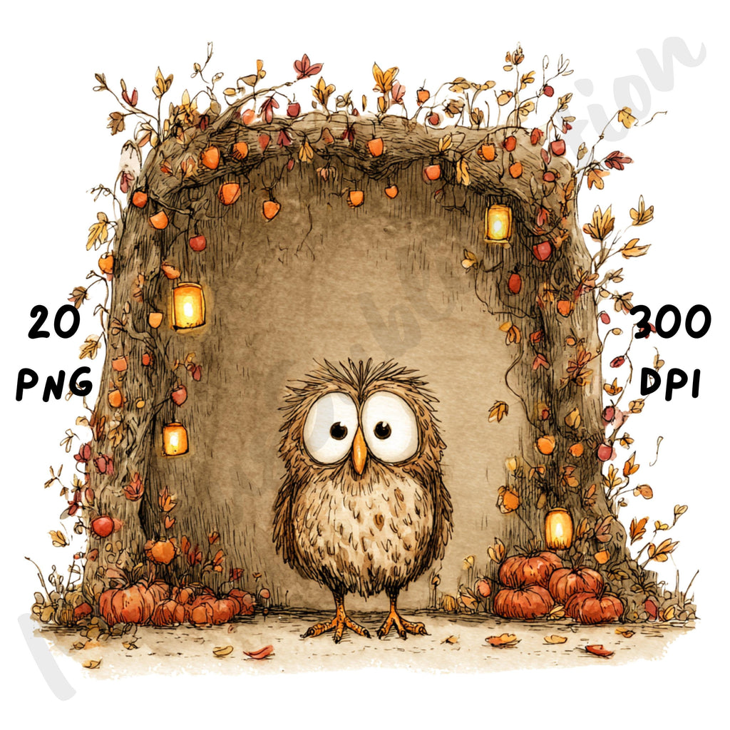 Whimsical Fall Peeking Animals Clipart