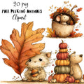 Whimsical Fall Peeking Animals Clipart