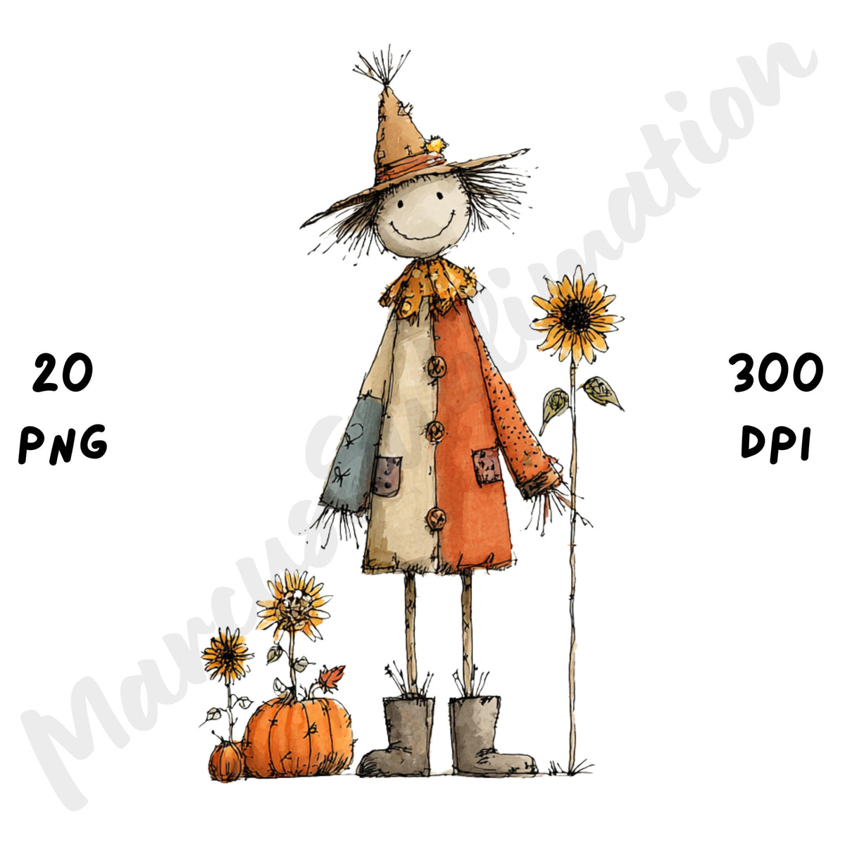Whimsical Spooky Fall Clipart