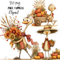 Whimsical Fall Turkey Clipart