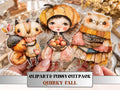 Quirky Fall Fussy Cuts & Clipart, Printable Autumn Cut Outs, Whimsical Fall Ephemera, Junk Journal Scrapbook Kit, Cozy Paper Craft