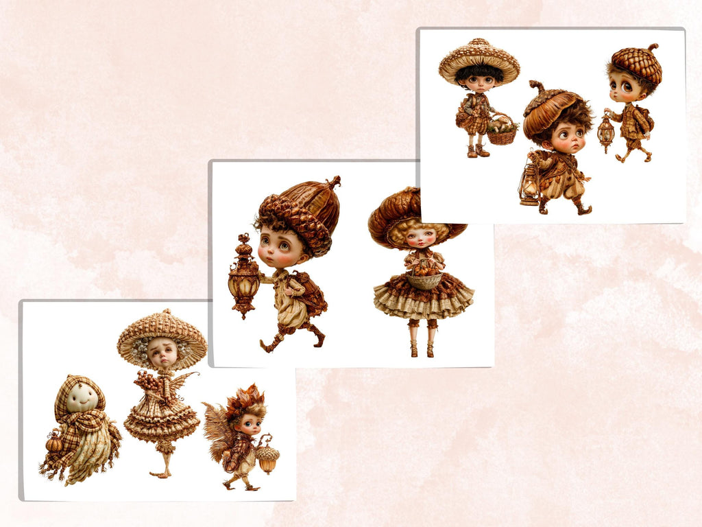 Whimsy Fall Fussy Cuts & Clipart, Quirky Autumn Cut Outs, Whimsical Fall Ephemera, Junk Journal Scrapbook Kit