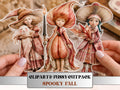 Spooky Fall Fussy Cuts & Clipart, Printable Autumn Cut Outs, Halloween Ephemera, Junk Journal Scrapbook Kit, Gothic Paper Craft