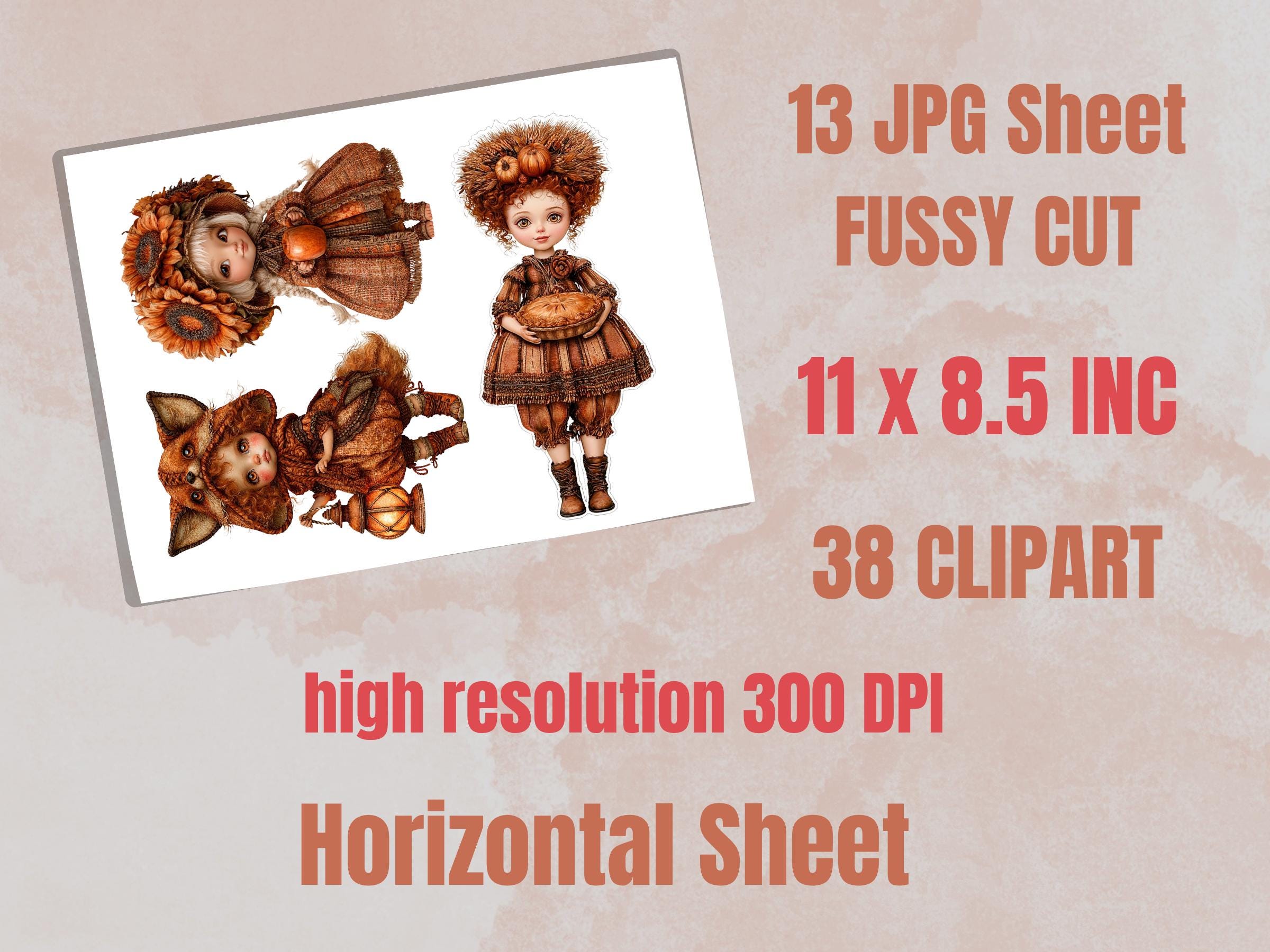 Fall Girls Fussy Cuts & Clipart, Quirky Autumn Girl Cut Outs, Fall Ephemera, Junk Journal Scrapbook Kit, Printable Paper Craft