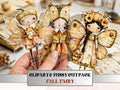 Fall Fairy Fussy Cuts & Clipart, Quirky Autumn Fairy Cut Outs, Fantasy Ephemera, Junk Journal Scrapbook Kit, Magical Paper Craft