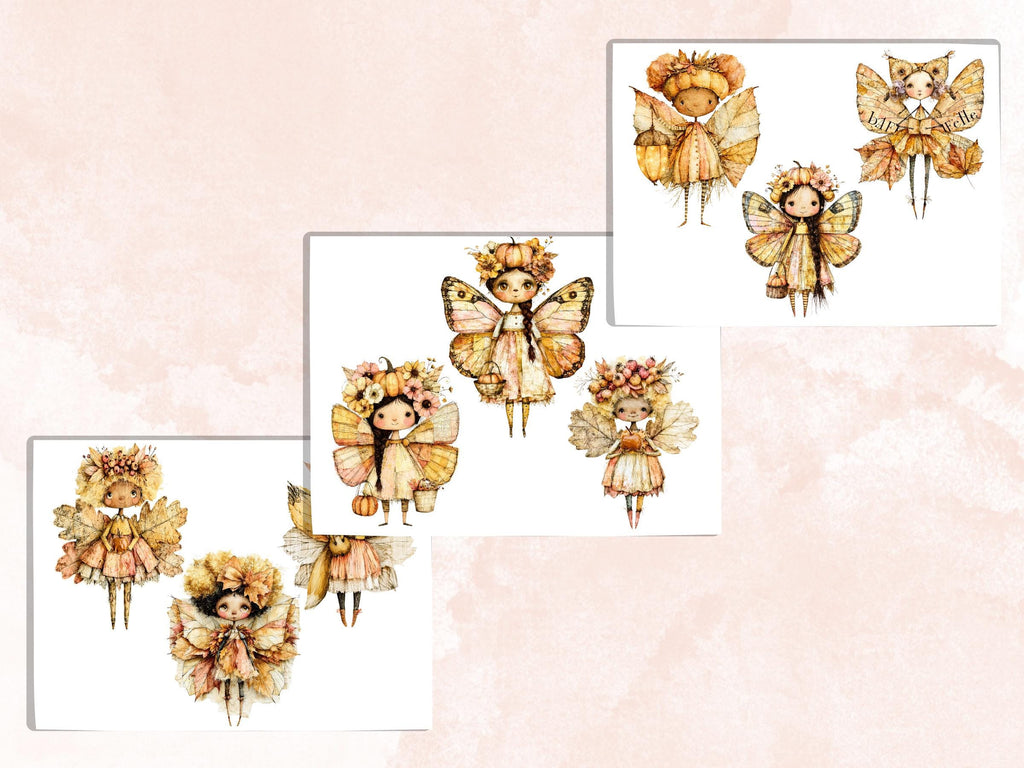 Fall Fairy Fussy Cuts & Clipart, Quirky Autumn Fairy Cut Outs, Fantasy Ephemera, Junk Journal Scrapbook Kit, Magical Paper Craft
