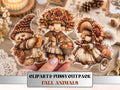 Fall Animals Fussy Cuts & Clipart, Whimsical Autumn Animal Cut Outs, Woodland Ephemera, Junk Journal Scrapbook Kit, Quirky Paper Craft