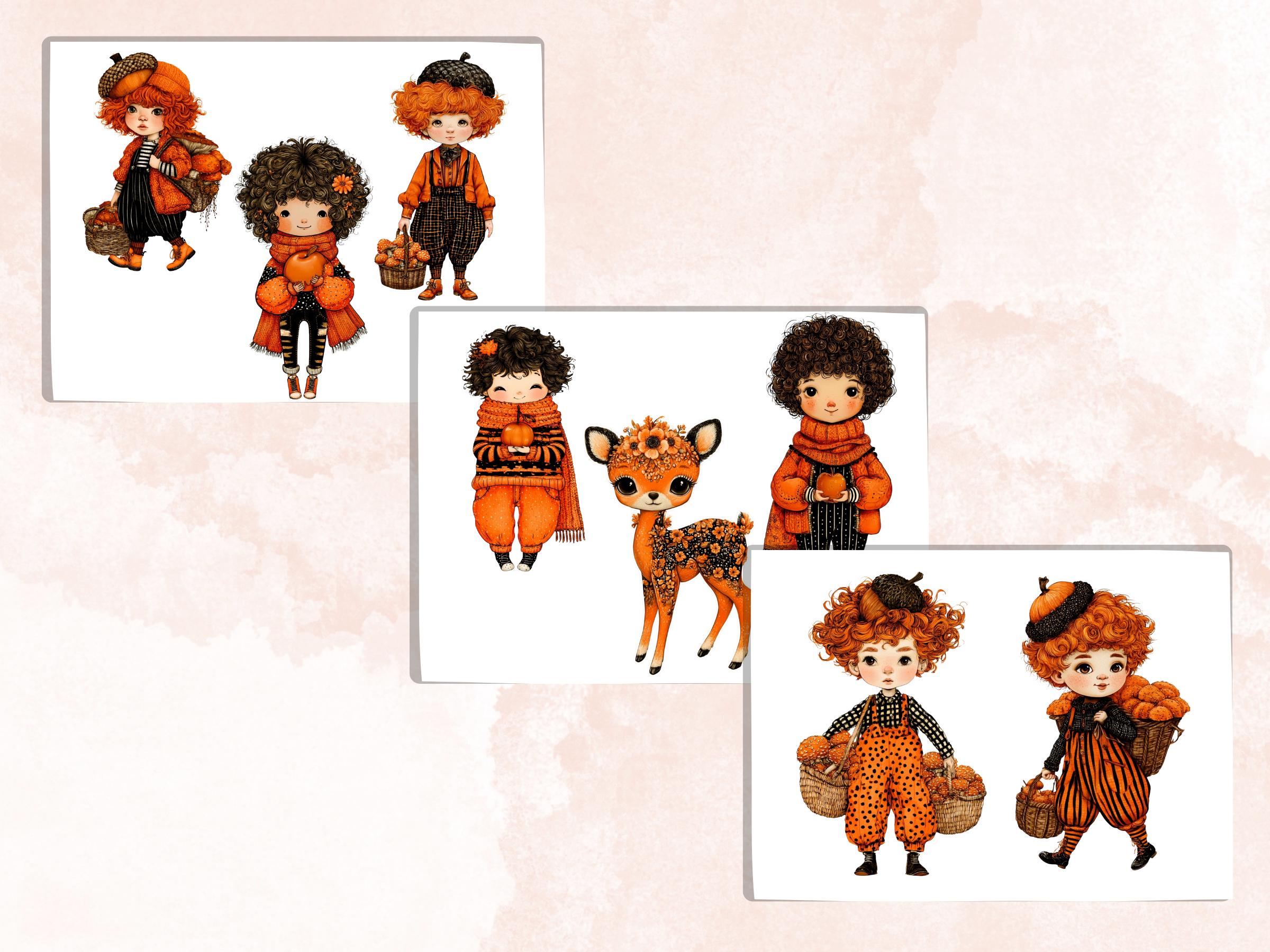 Fall Cuties Fussy Cuts & Clipart, Whimsy Autumn Cut Outs, Quirky Fall Ephemera, Junk Journal Scrapbook Kit, Cozy Paper Craft