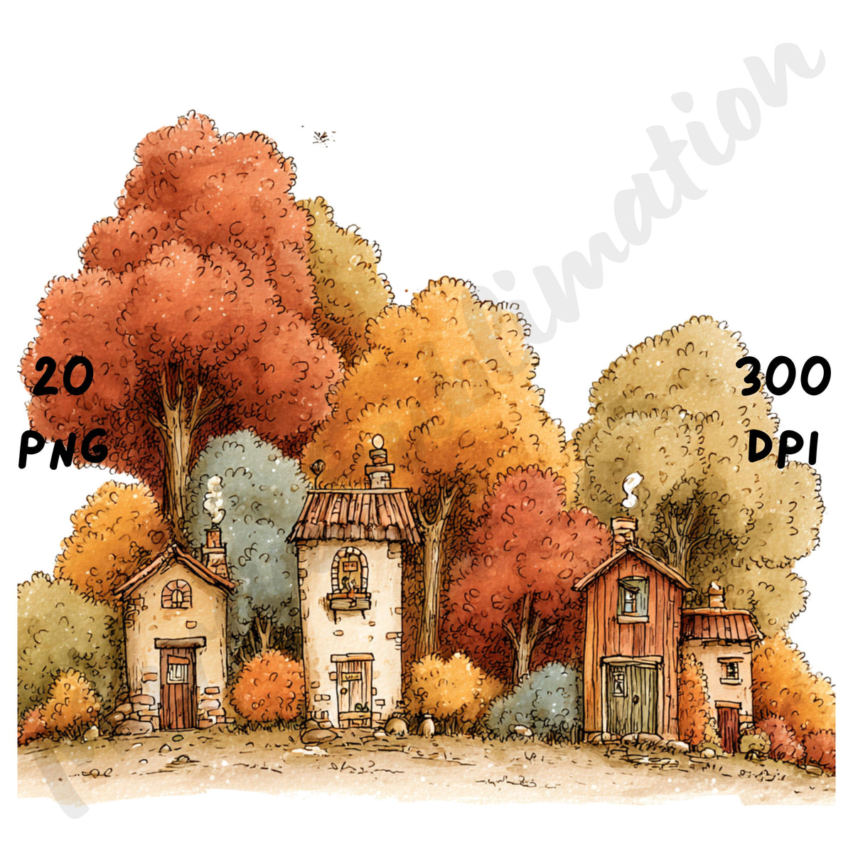 Fall Forest Whimsical Clipart Bundle