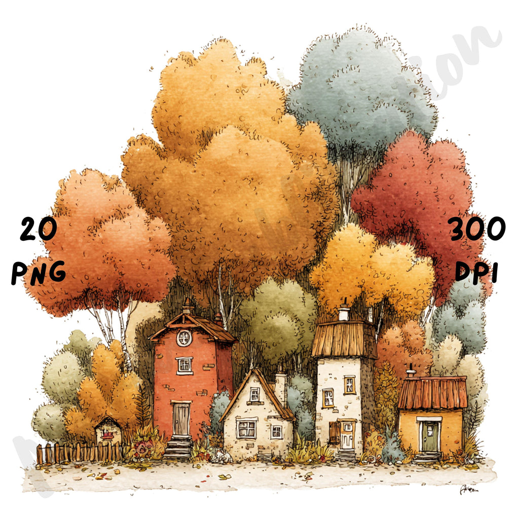 Fall Forest Whimsical Clipart Bundle
