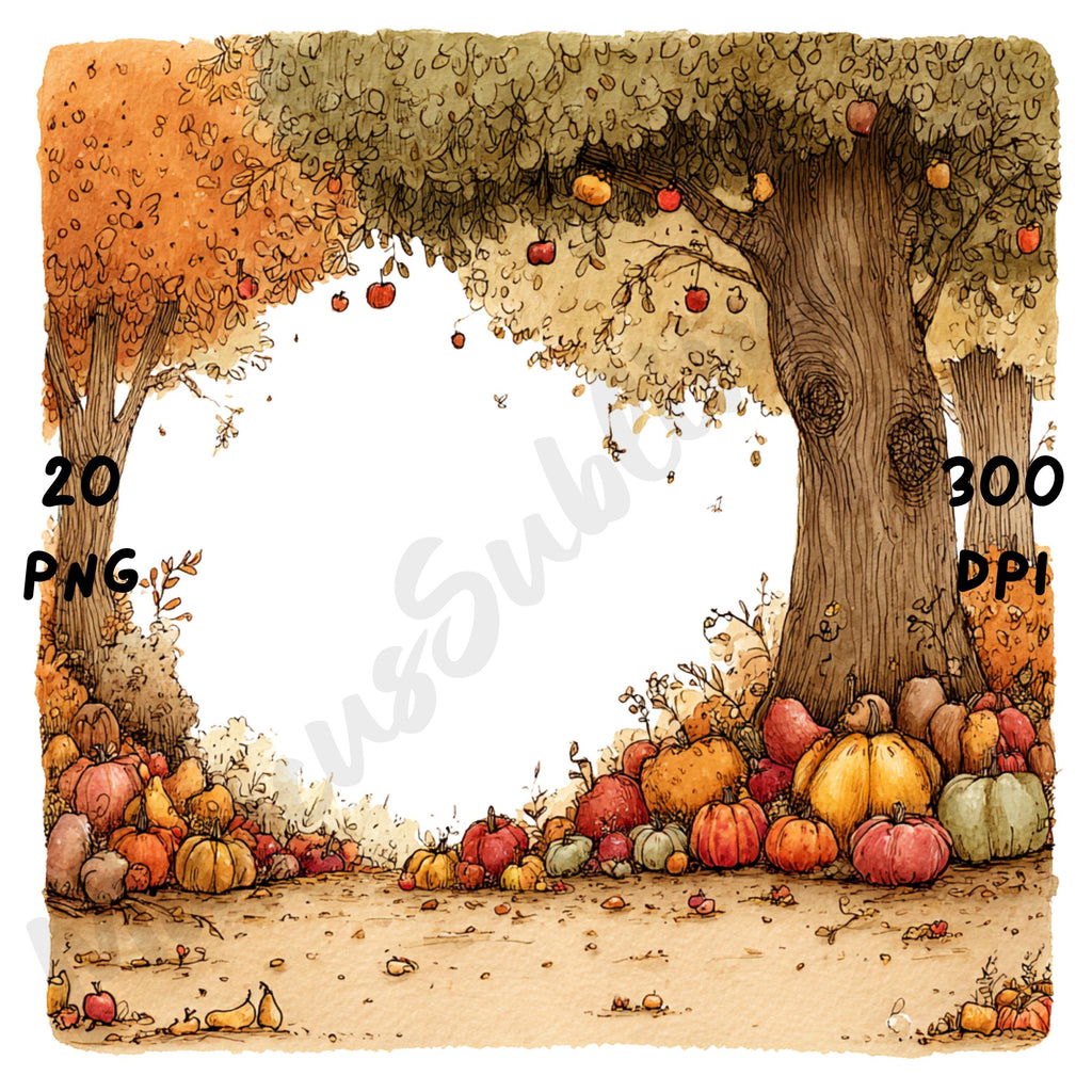 Fall Forest Whimsical Clipart Bundle