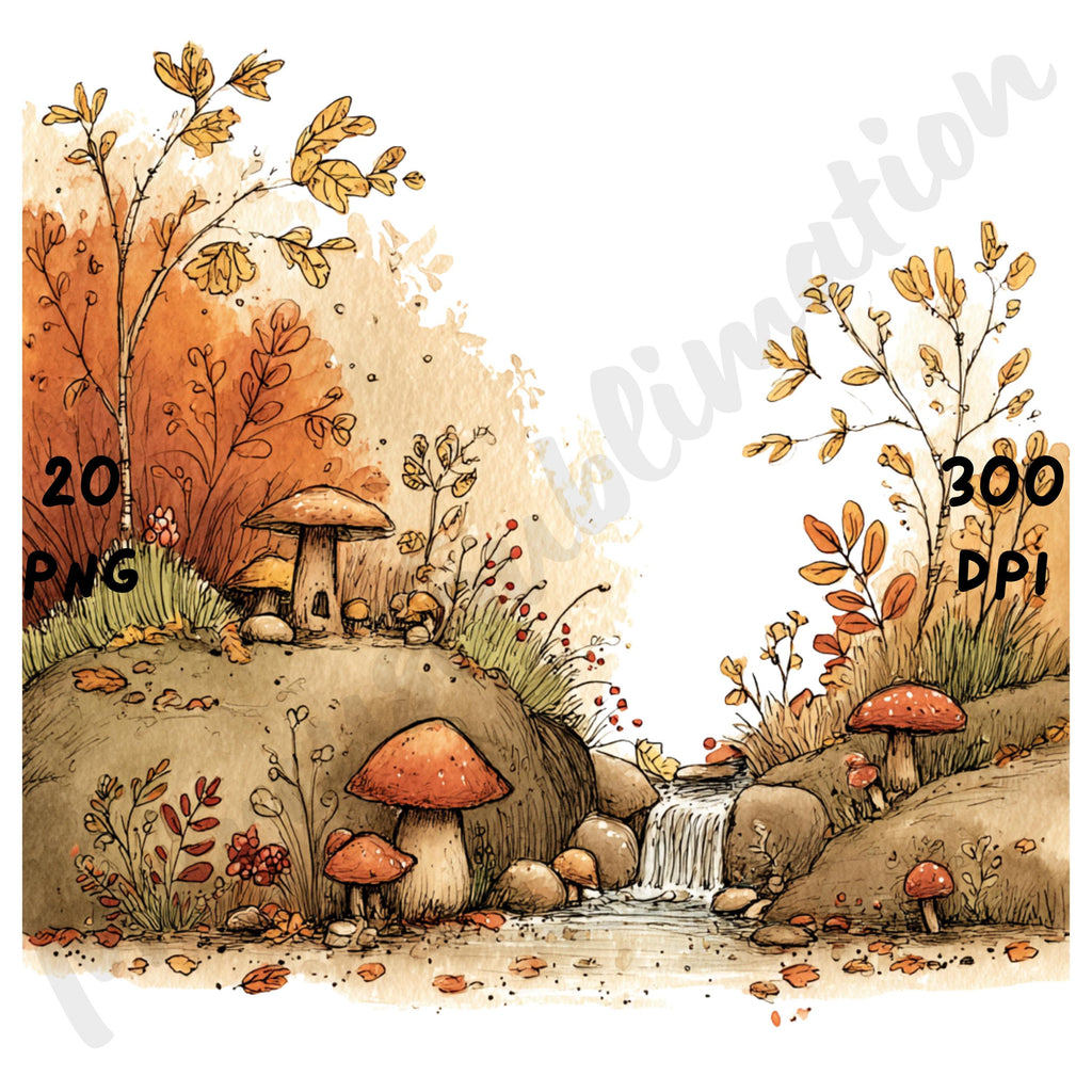 Fall Forest Whimsical Clipart Bundle