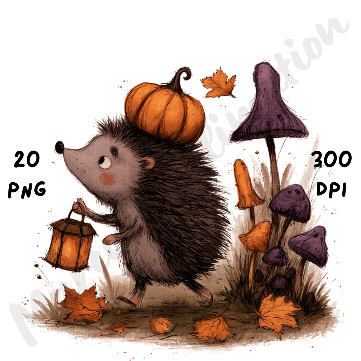 Whimsical Halloween Woodland Clipart