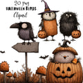 Whimsical Halloween Birds Clipart