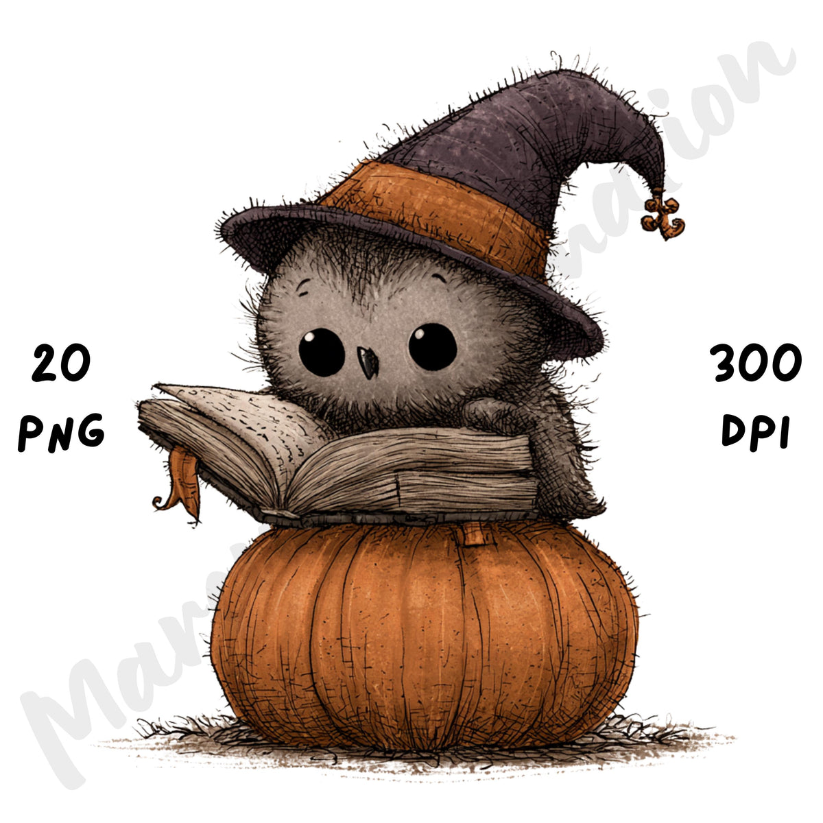 Whimsical Halloween Birds Clipart