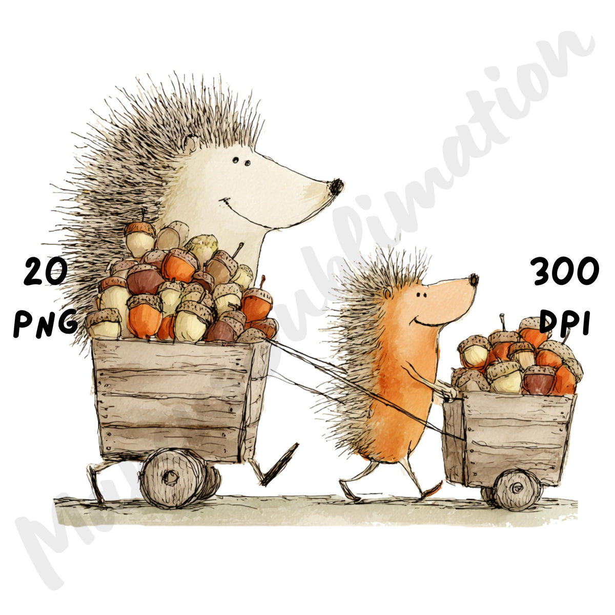 Fall Acorn Friends Whimsical Clipart Bundle