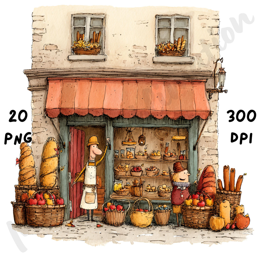 Fall Bakery Whimsical Clipart Bundle