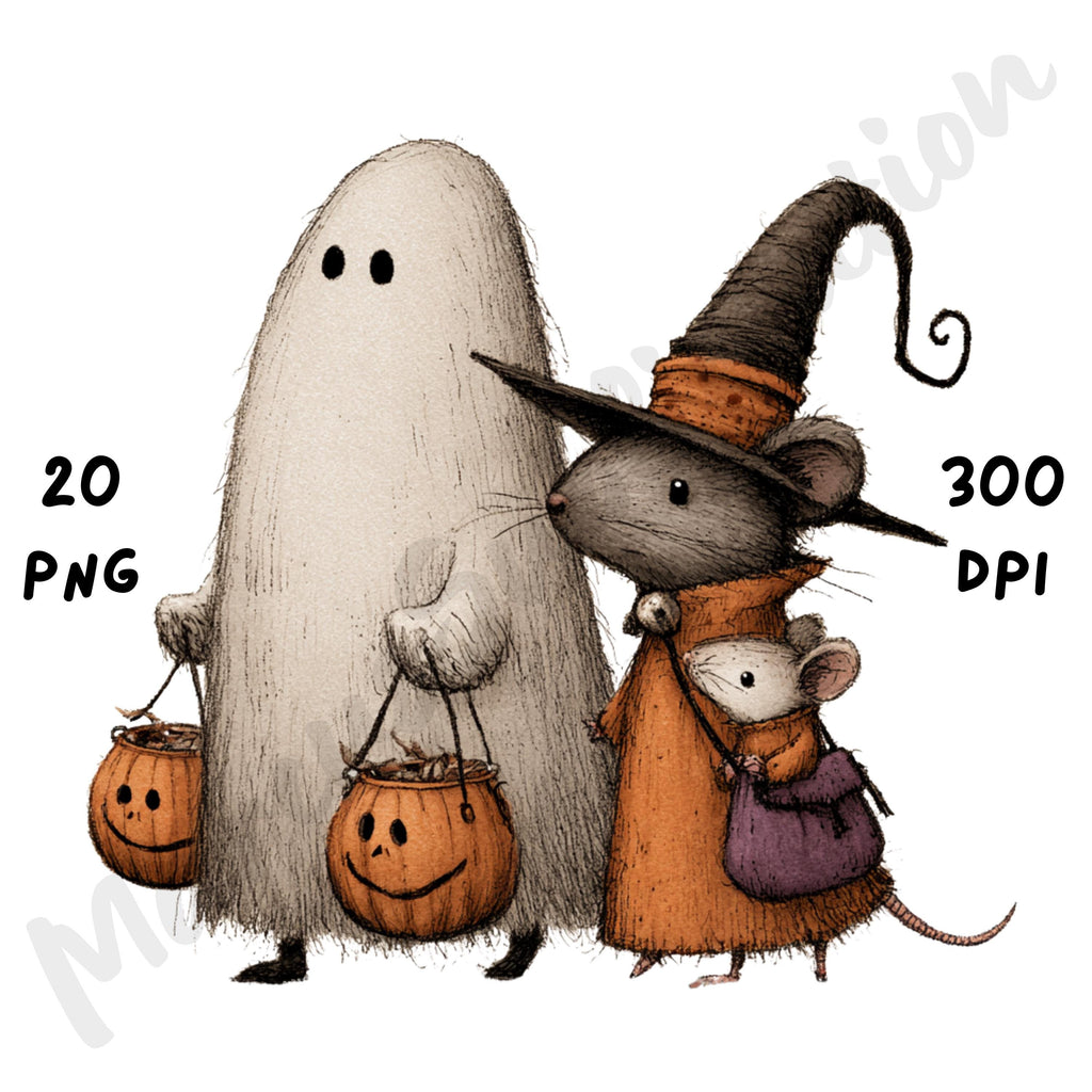 Whimsical Halloween Ghost Clipart
