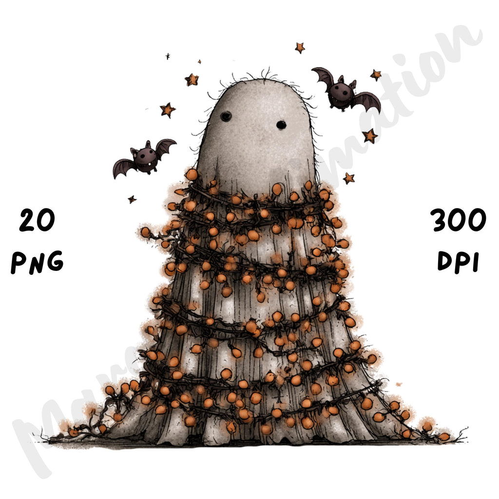 Whimsical Halloween Ghost Clipart