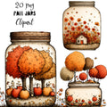 Fall Mason Jars Whimsical Clipart Bundle
