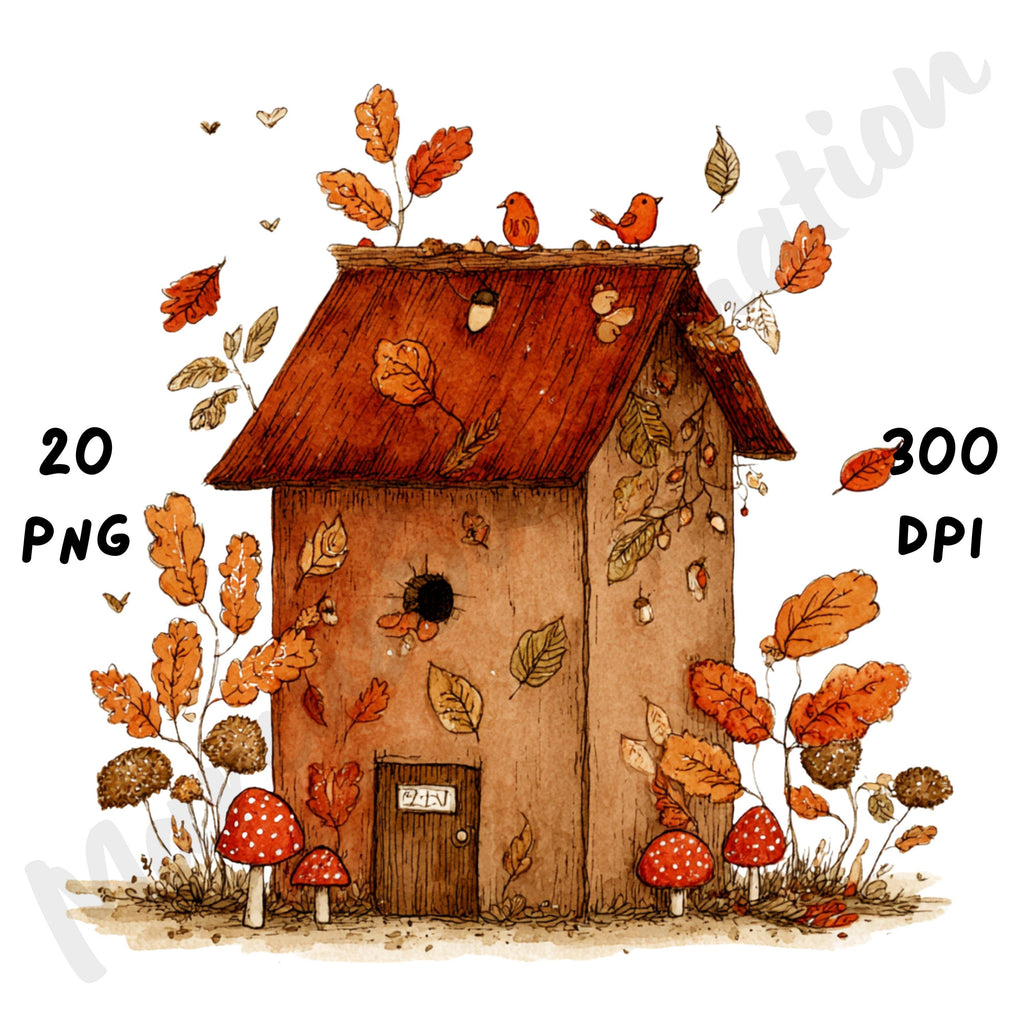 Fall Leaves Whimsical Clipart Bundle
