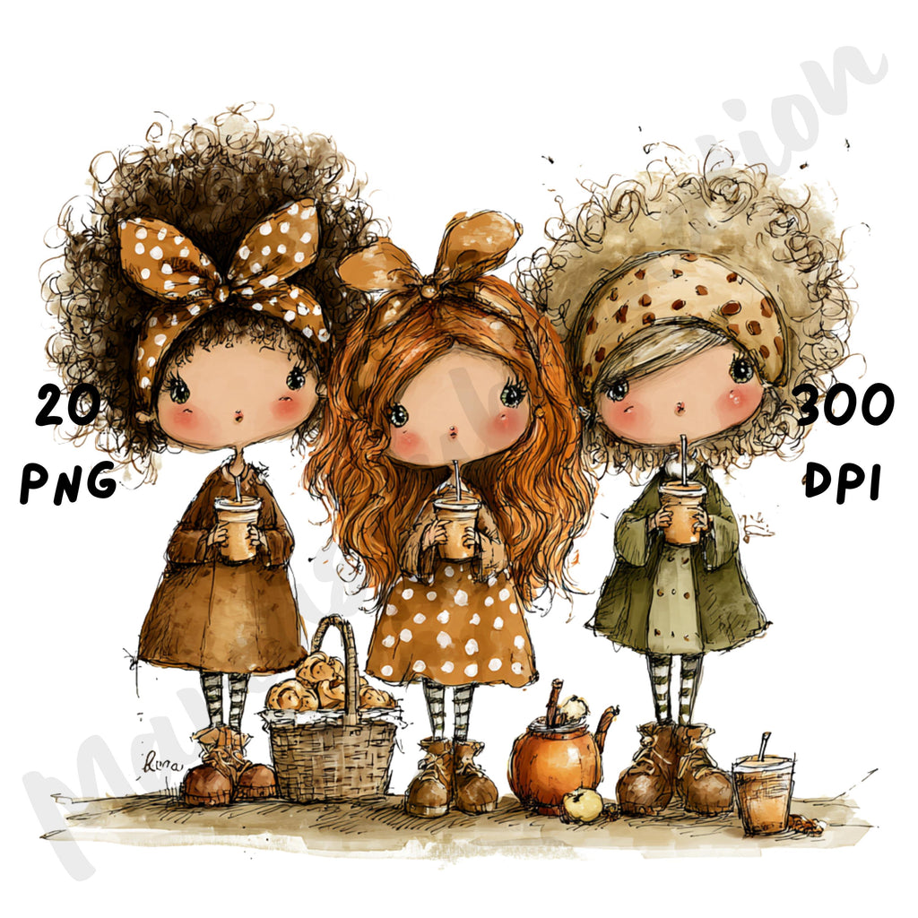 Fall Picnic Whimsical Clipart Bundle