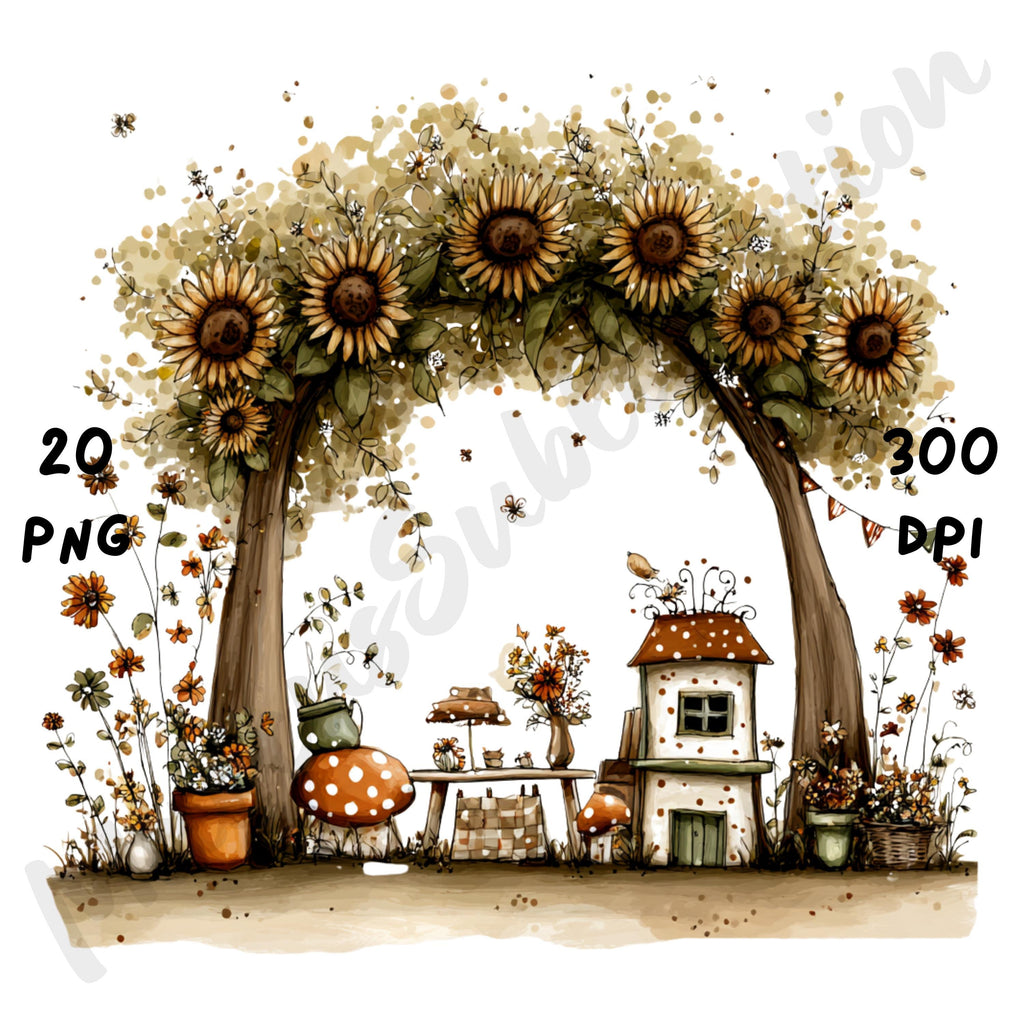Fall Picnic Whimsical Clipart Bundle