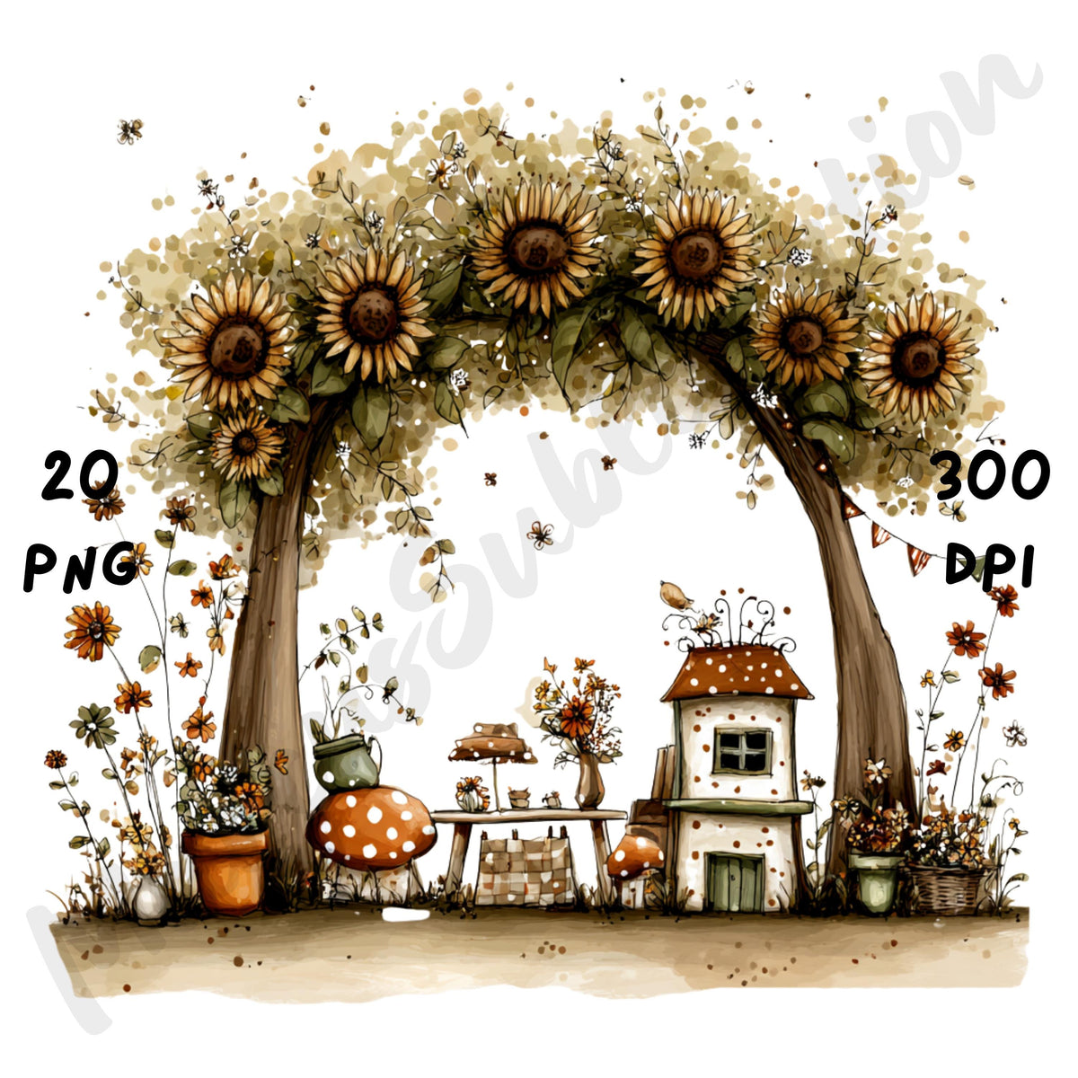 Fall Picnic Whimsical Clipart Bundle