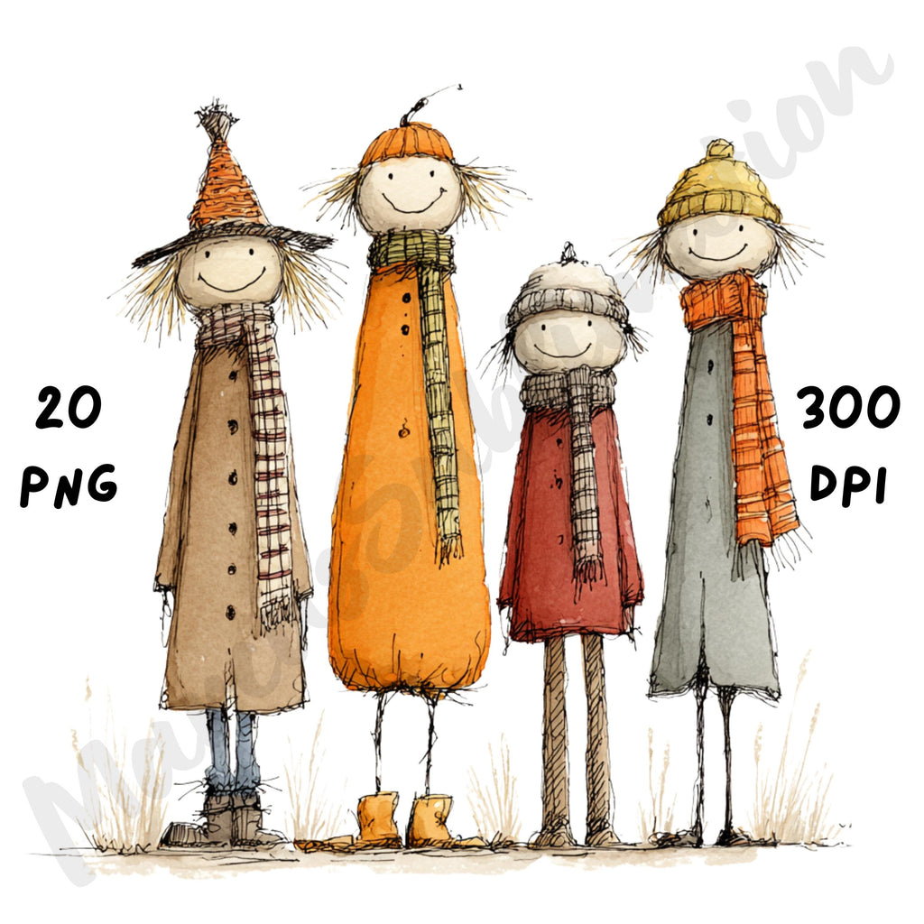 Fall Pumpkin Patch Whimsical Clipart Bundle
