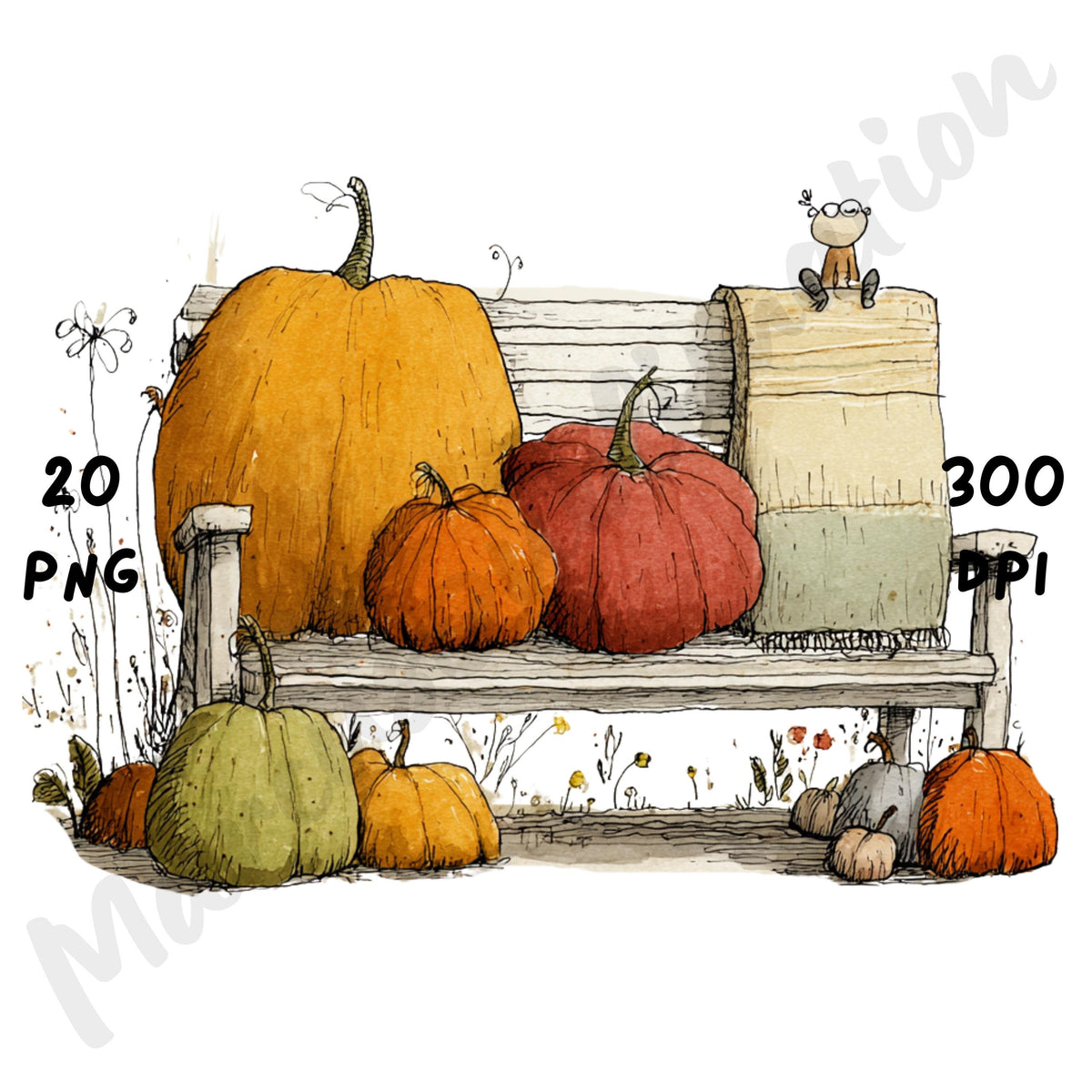Fall Pumpkin Patch Whimsical Clipart Bundle