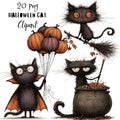 Whimsical Halloween Cat Clipart