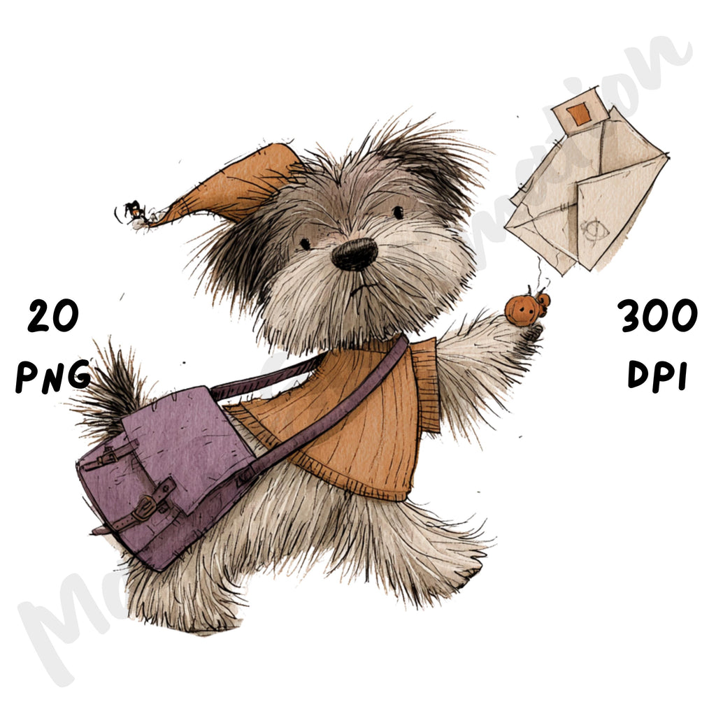Whimsical Halloween Dog Clipart