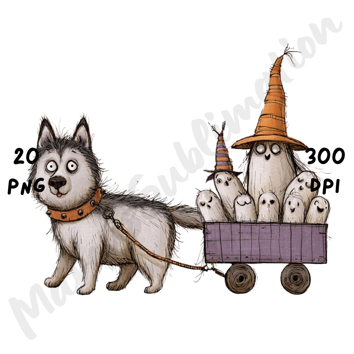 Whimsical Halloween Dog Clipart