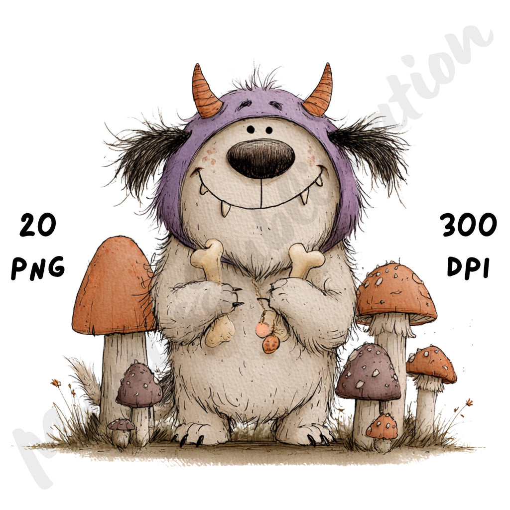 Whimsical Halloween Dog Clipart
