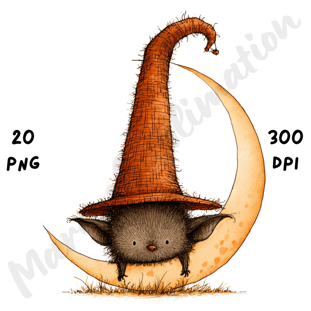 Whimsical Halloween Bat Clipart