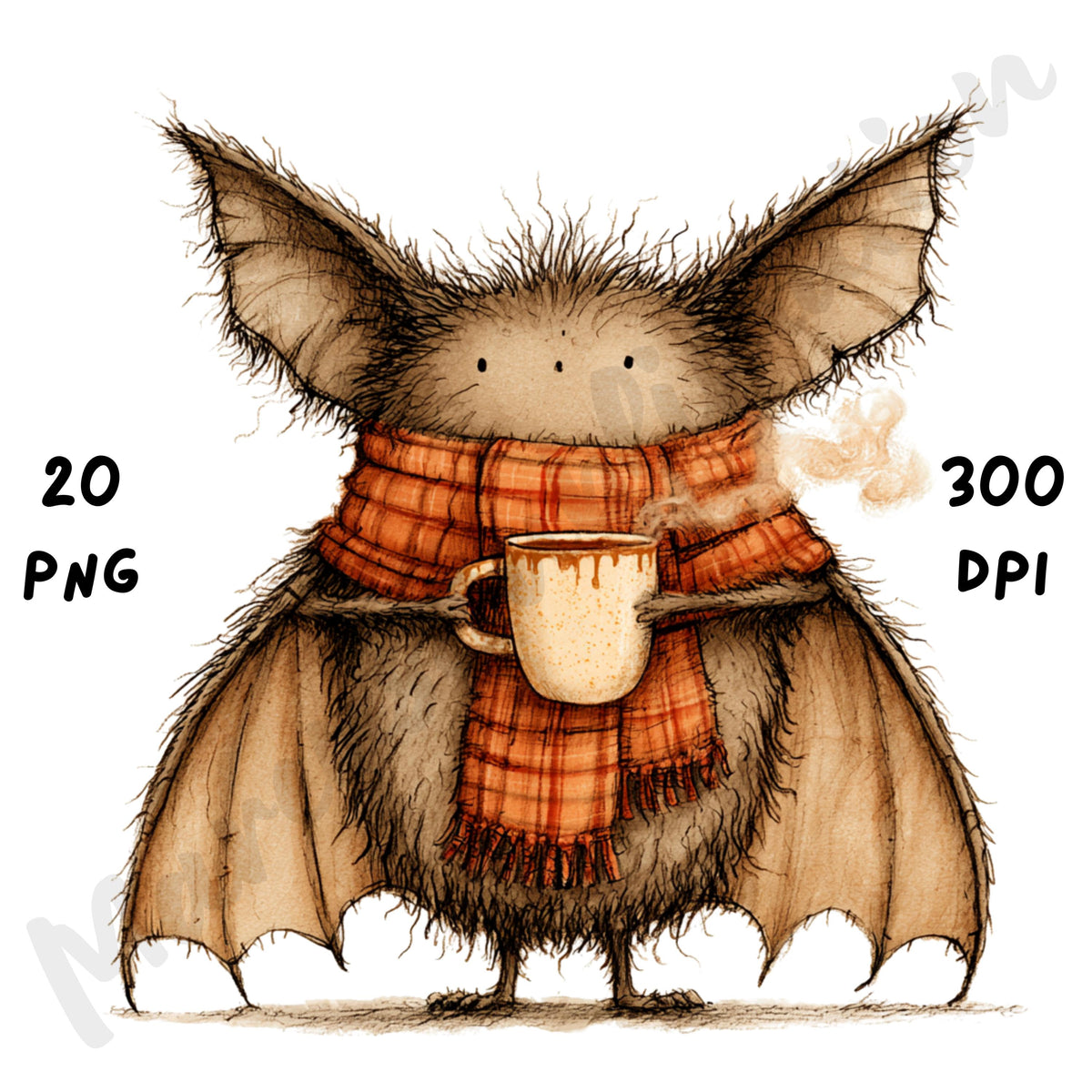 Whimsical Halloween Bat Clipart