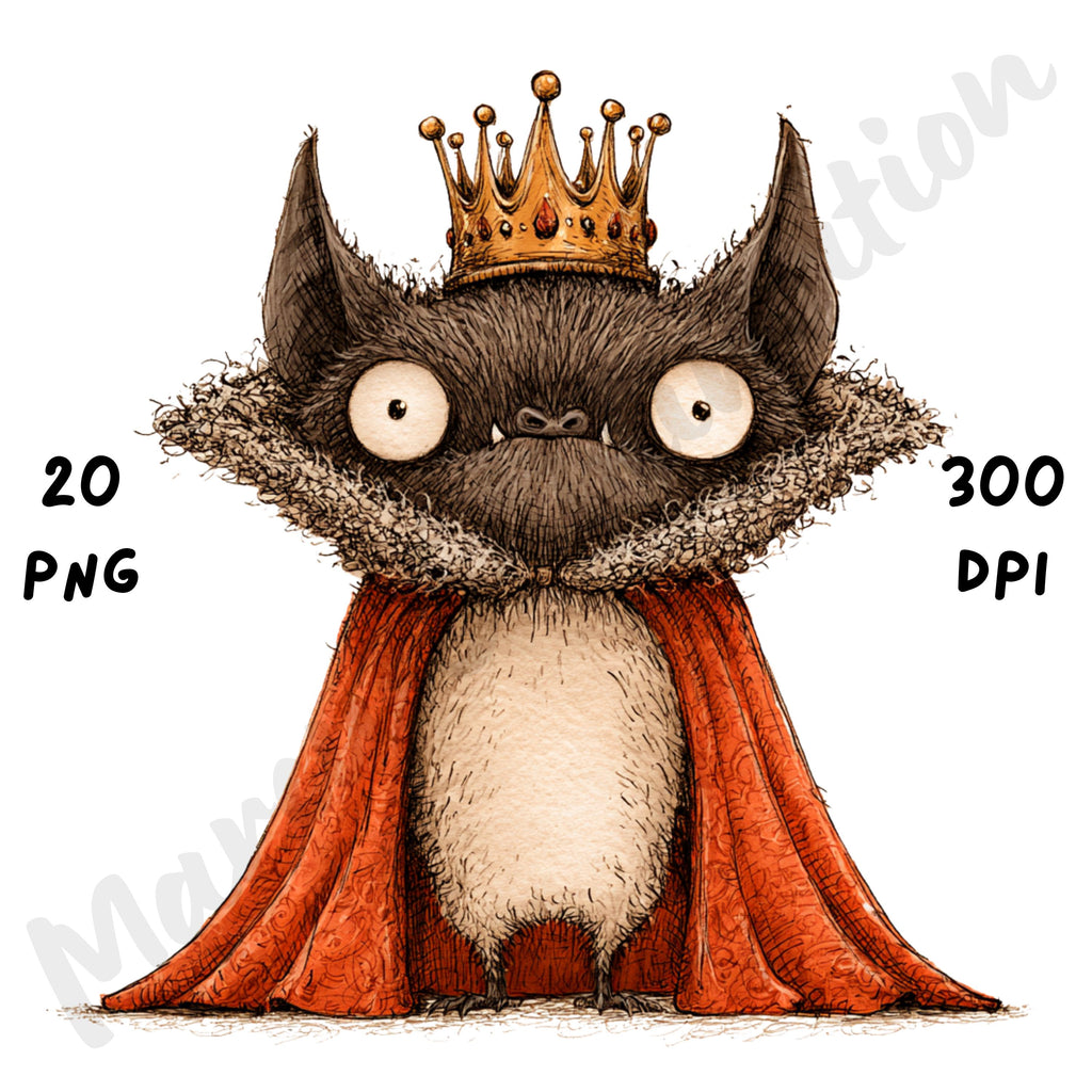 Whimsical Halloween Bat Clipart