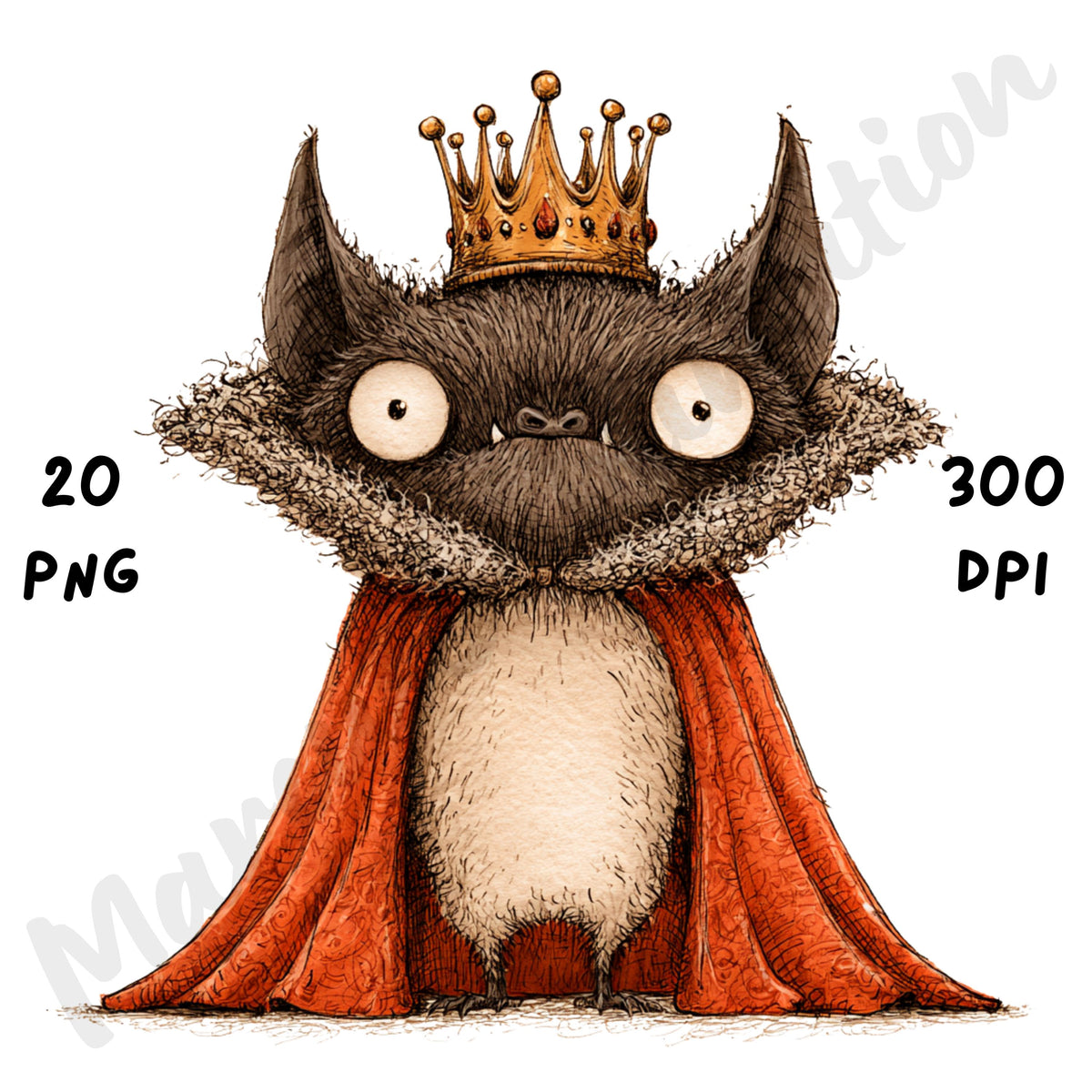 Whimsical Halloween Bat Clipart
