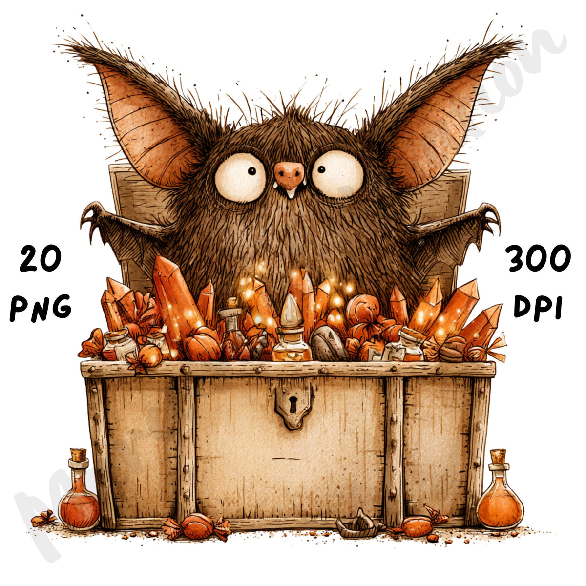 Whimsical Halloween Bat Clipart